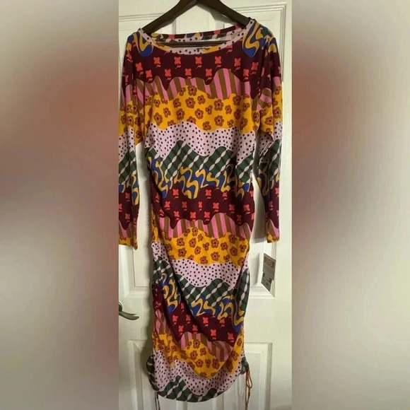 Target women's Latino Heritage Month cinch drawstring dress XXL abstract geometr - Picture 1 of 4